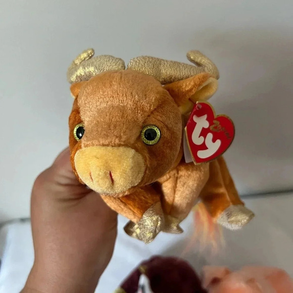 Vintage Ty Beanie Babies Lot of 3 Zodiac Collection -  Ox, Monkey & Pig - Picture 2 of 14